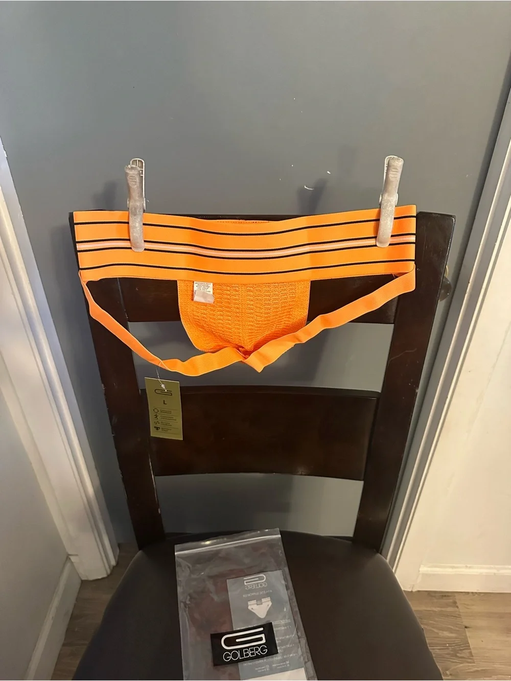 Goldbergh Neon Orange Striped Waistband Jock Brief